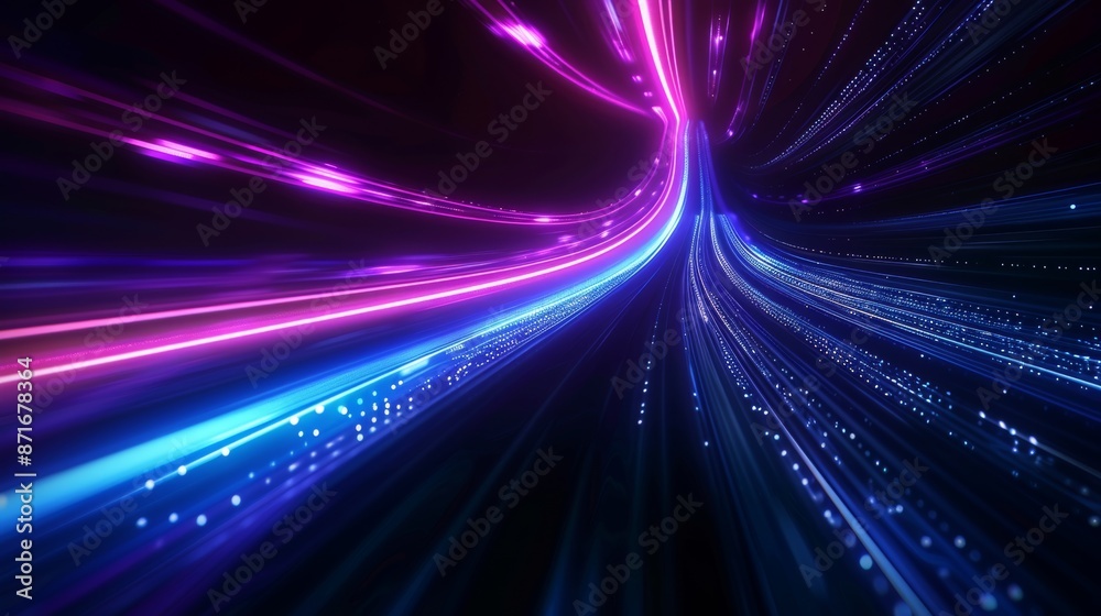 Poster abstract shiny particle illustration for innovation data flow concept with high tech abstract backgr