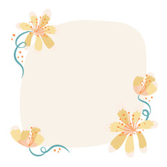 Border png, flower sticker illustration, cute spring frame