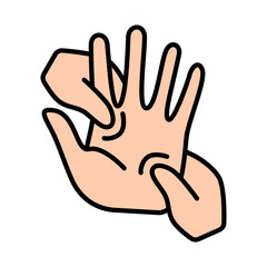 Hand massage line icon. Therapy, relaxation, health, wellness, reflexology, acupressure, stress relief, healing, bodywork, pain relief, care, holistic, touch, massage, therapeutic, soothing, self-care