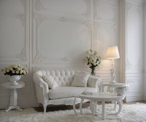 
Interior design mockup with green room, living room, modern room, home wall, and wood interior