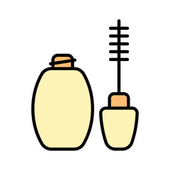 Mascara line icon. Eyelashes, cosmetic, makeup, beauty, brush, container, product, eye, lengthening, volumizing, mascara tube, application, cosmetic tool, eyelash, curling, black, lash, enhancing