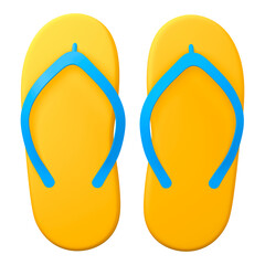 Flip flop png sticker, shoes 3D cartoon transparent background