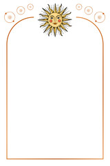 Obraz premium Sun with a face frame design element