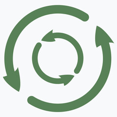 vector illustration of isolated circle arrow. editable color. Repeat, icon in a circle.