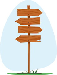 wooden directional sign