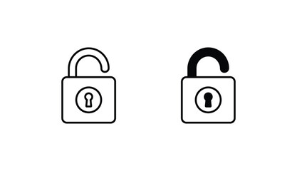 Padlock icon design with white background stock illustration