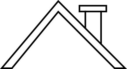 House or home roof line icon. House top vector symbol for website, mobile app, infographic. Real estate home logo illustration for realtor, roof construction and repair icon on transparent background.