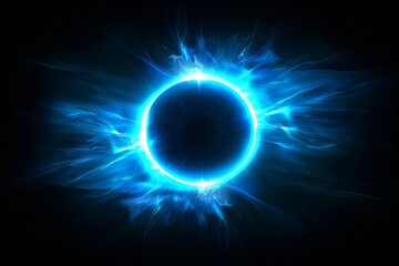 Futuristic background with an abstract blue explosion or shock wave.