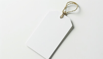 Fototapeta premium Blank White Tag With Twine