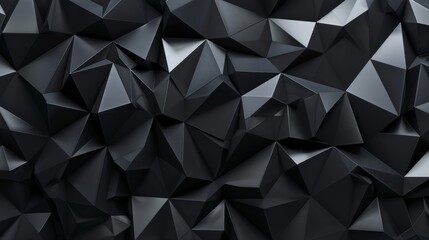 Fototapeta premium 3D rendering of a black construction with lines and low poly shapes