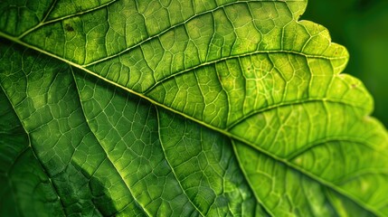 Obraz premium Leaf in vibrant green close up