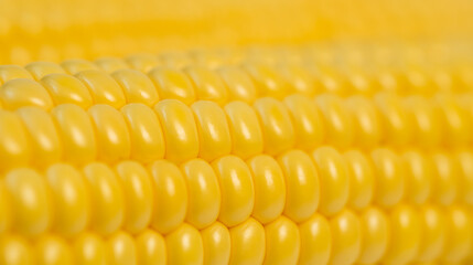 Macro shot of raw yellow corn cob. Design element for product label, catalog print.
