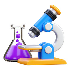 Obraz premium 3d render microscope and tubes