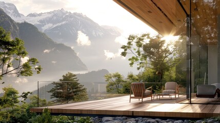 Modern Mountain Home Terrace