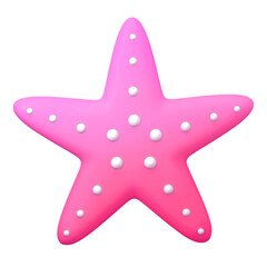 Pink starfish png sticker, 3D rendering, transparent background