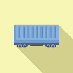 Blue cargo container truck transporting goods across country, shipping industry and delivery logistics