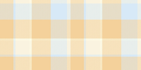 Setting fabric vector background, canadian pattern tartan textile. Fluffy check texture seamless plaid in amber and light colors.