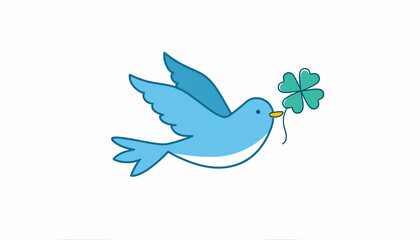 幸せの青い鳥と四つ葉のクローバー