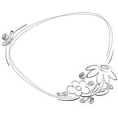 Cute doodle floral wreath transparent png