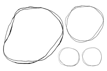 Round doodle frame png sticker collection