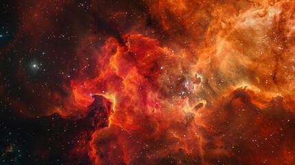 Naklejka premium A colorful galaxy with a blue and orange cloud