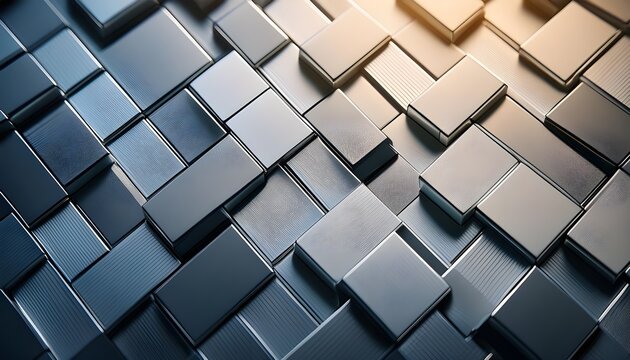 3 d rendering of abstract digital technology background. rectangular textured wallpaper