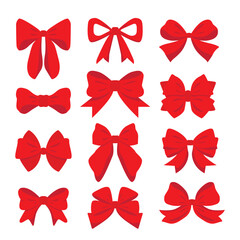 Holiday Gift Red Ribbon Vector Illustration