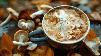 Trendy Coffee with Mushrooms