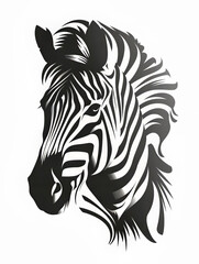 Minimalistic Zebra Animal Portrait