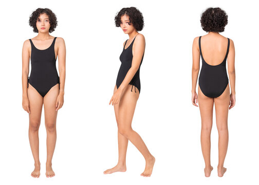 Woman in swimsuit png mockup one-piece summer apparel set