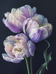 Fototapeta premium Purple Lila Floral Wall Art Background Poster