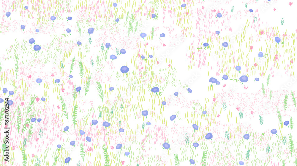 Poster sketched png summer flower pattern transparent background