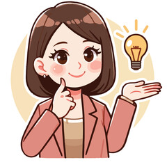 Vector image of a woman looking smart