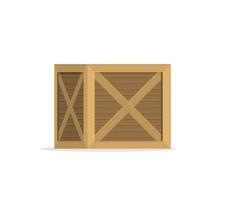 Wooden box closed by metal nails realistic vector illustration.