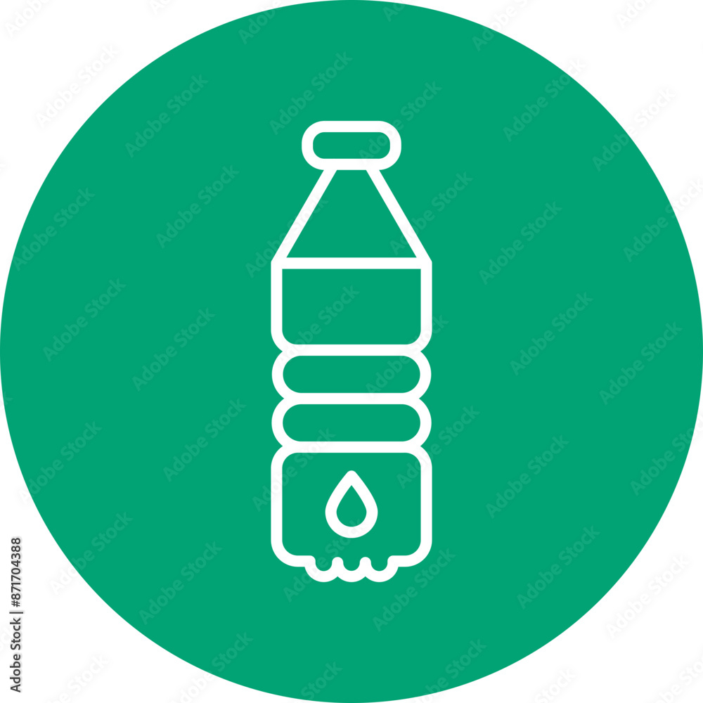 Poster bottle line circle icon