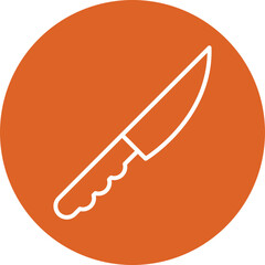 Knife line circle icon