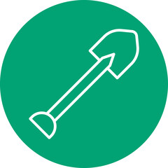 Shovel line circle icon