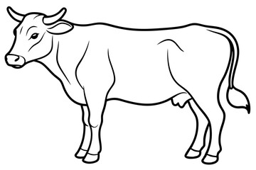 cow line art vector illustration