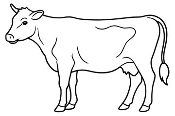 cow line art vector illustration