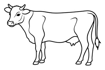 cow line art vector illustration