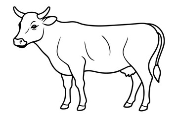 cow line art vector illustration