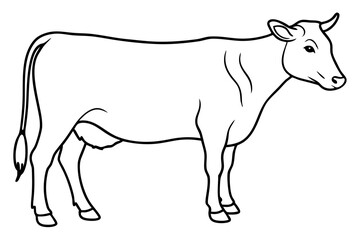 cow line art vector illustration