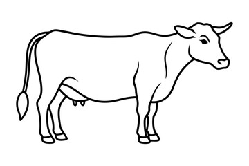 cow line art vector illustration