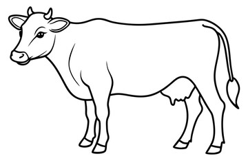 cow line art vector illustration