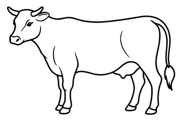 cow line art vector illustration