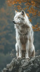 Obraz premium Beautiful photo of a wild wolf out in nature