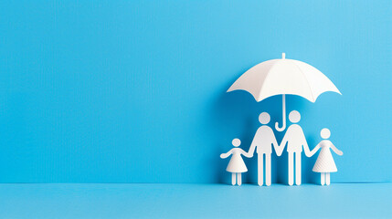 Family Protection under Umbrella. Safety and Well-being Concept