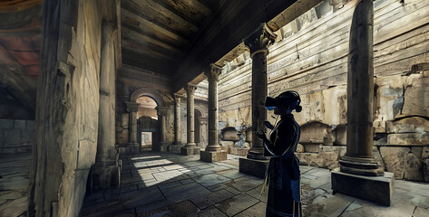 person walking in the street, woman walking in the street, woman walking in the city