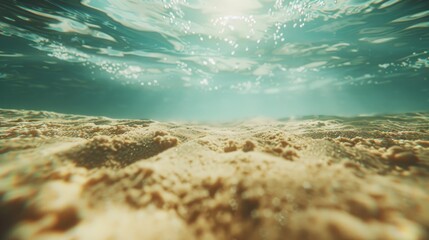 Vintage film effect on underwater sand background