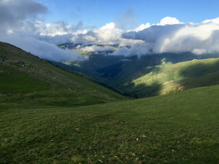 Sunlit Valleys and Clouds over Turkish Highlands